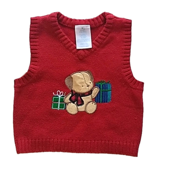 Small Wonders Christmas Sweater Vest Puppy Gifts - Picture 1 of 7